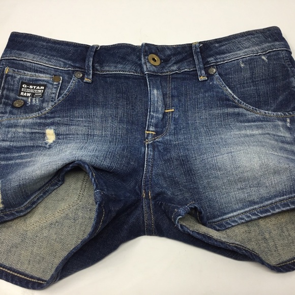 G-Star Raw 3301 Denim Arc Shorts Distressed Faded - Picture 8 of 15